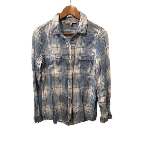 Casa‎ Cabana Blue and White Plaid Button Down Shirt - Picture 1 of 4